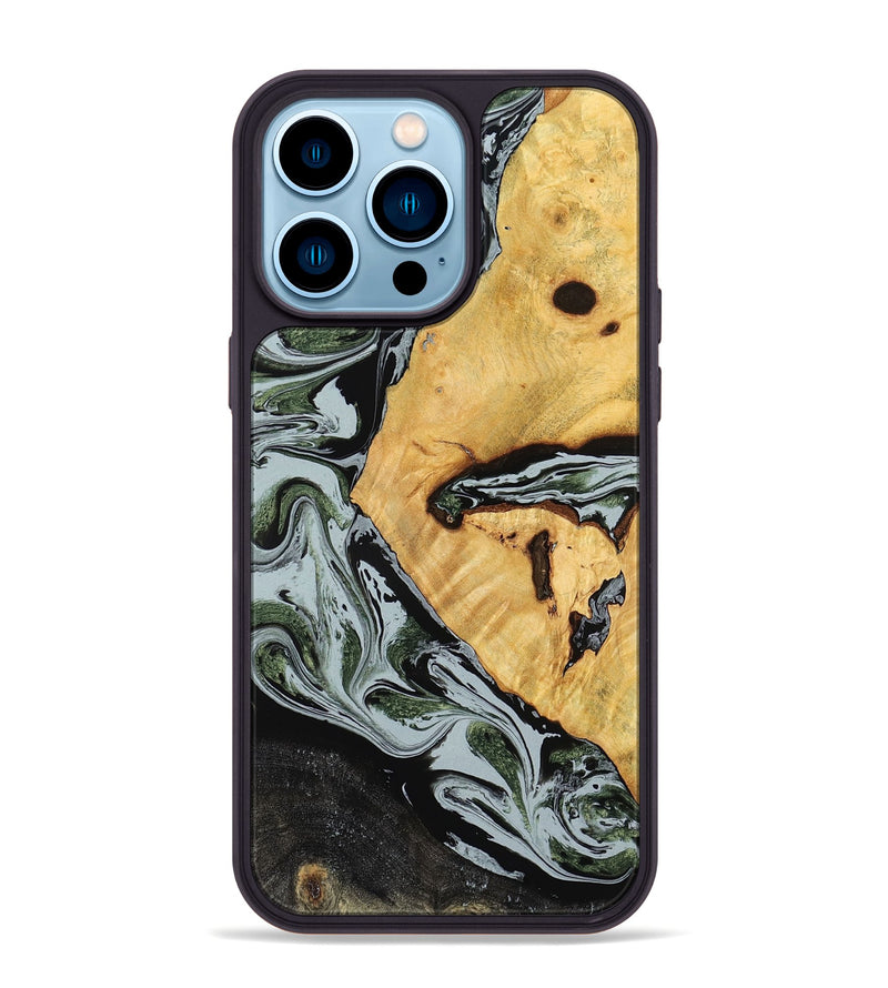 iPhone 14 Pro Max Wood Phone Case - Ezekiel (Black & White, 780071)