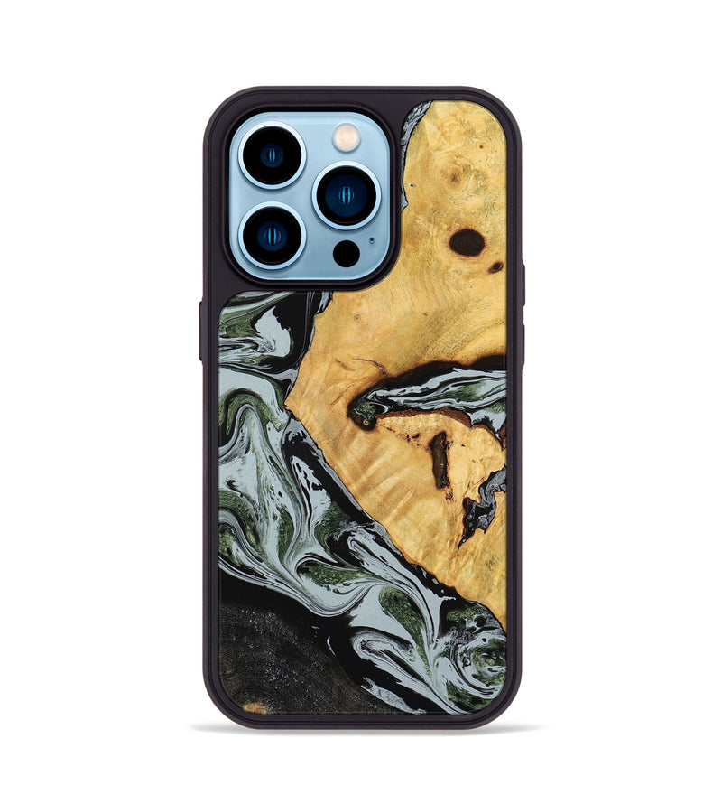 iPhone 14 Pro Wood Phone Case - Ezekiel (Black & White, 780071)