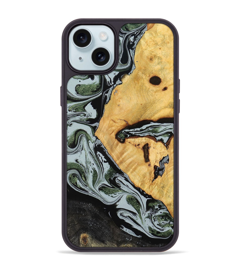 iPhone 15 Plus Wood Phone Case - Ezekiel (Black & White, 780071)