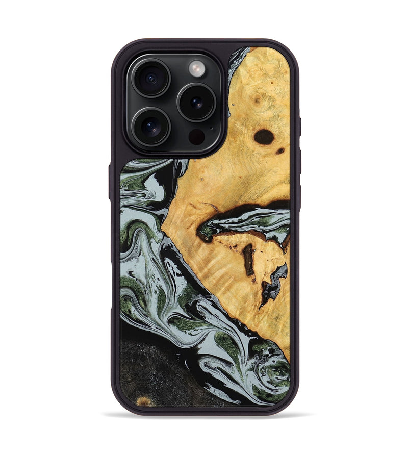 iPhone 16 Pro Wood Phone Case - Ezekiel (Black & White, 780071)