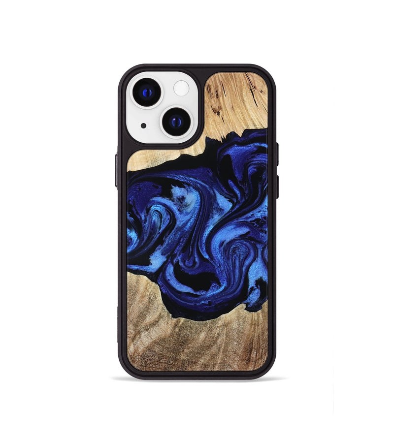 iPhone 13 mini Wood Phone Case - Zhuri (Blue, 780087)