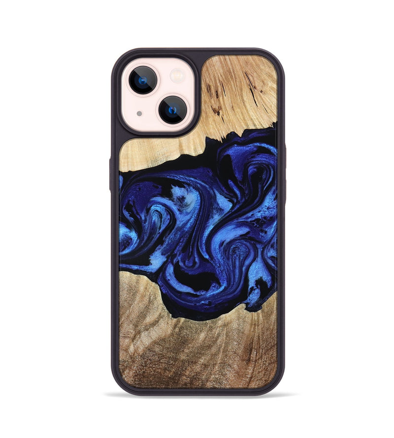 iPhone 14 Wood Phone Case - Zhuri (Blue, 780087)