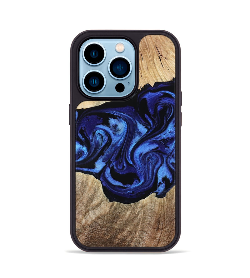 iPhone 14 Pro Wood Phone Case - Zhuri (Blue, 780087)
