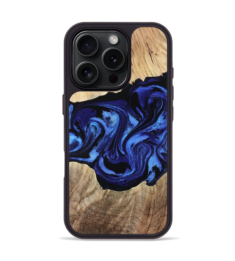 iPhone 16 Pro Wood Phone Case - Zhuri (Blue, 780087)