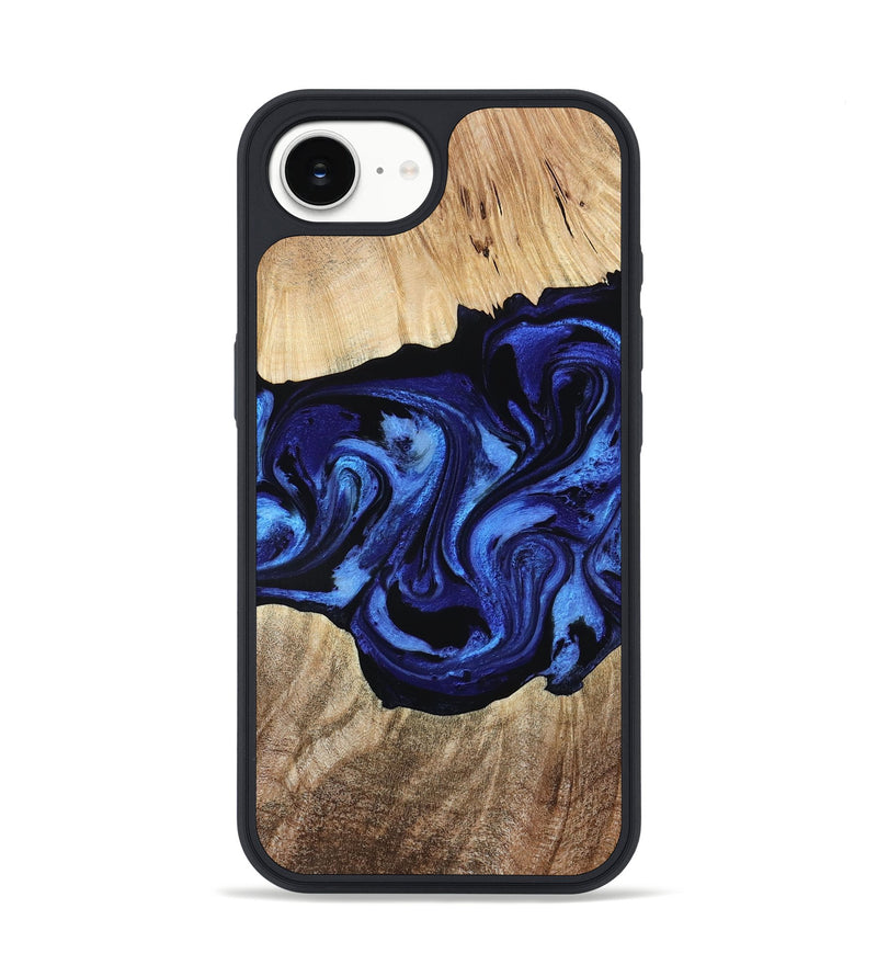 iPhone 16e Wood Phone Case - Zhuri (Blue, 780087)