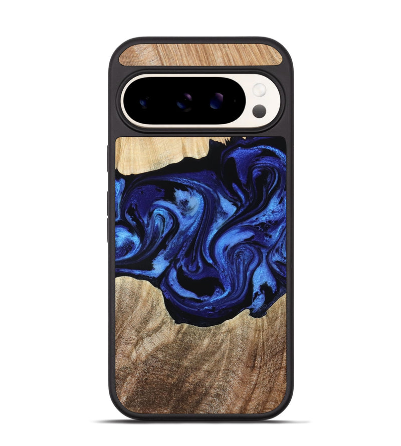 Pixel 9 Pro Wood Phone Case - Zhuri (Blue, 780087)