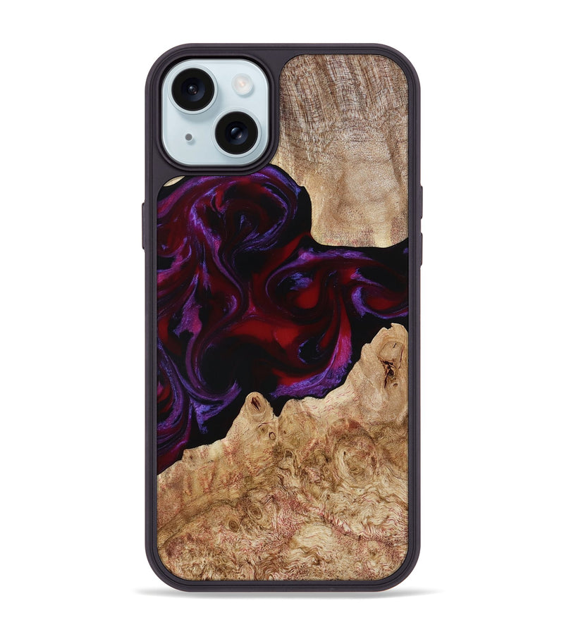 iPhone 15 Plus Wood Phone Case - Fabian (Red, 780128)