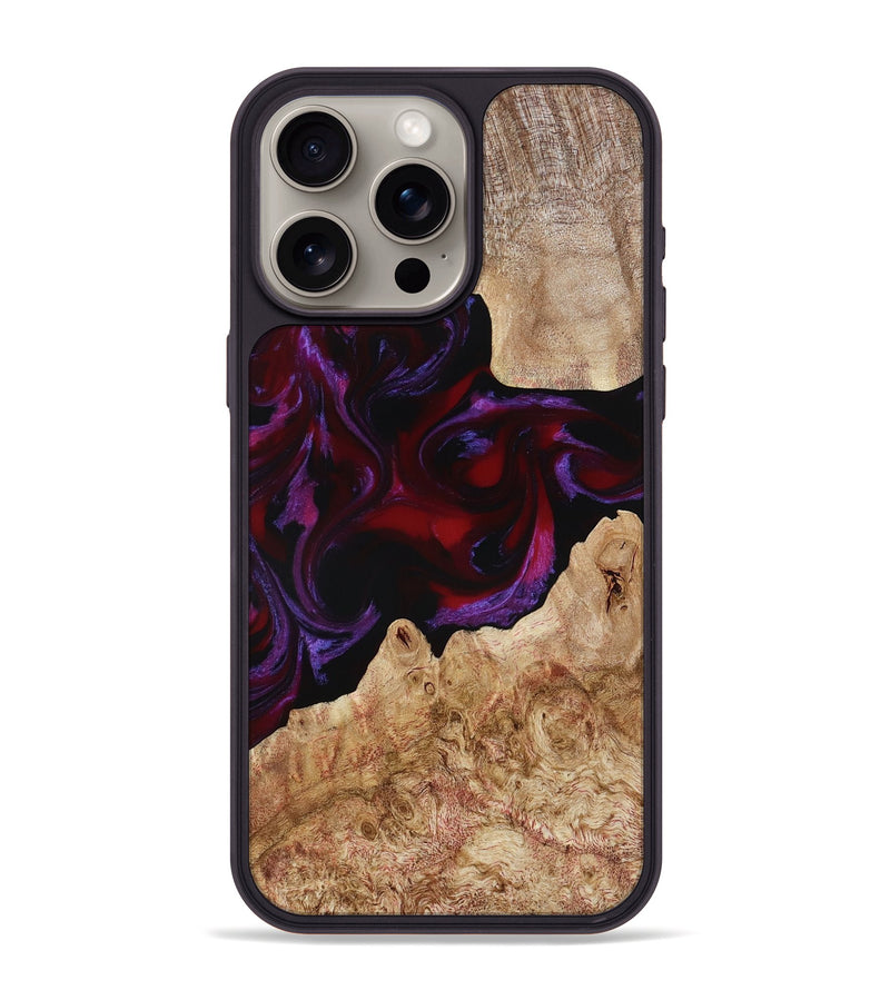 iPhone 15 Pro Max Wood Phone Case - Fabian (Red, 780128)
