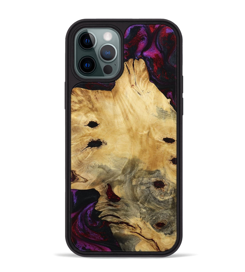 iPhone 12 Pro Max Wood Phone Case - Monte (Red, 780131)