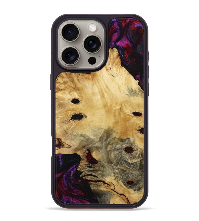 iPhone 16 Pro Max Wood Phone Case - Monte (Red, 780131)