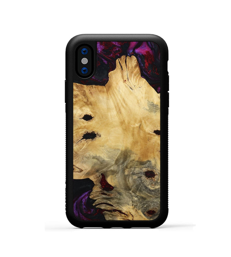 iPhone Xs Wood Phone Case - Monte (Red, 780131)