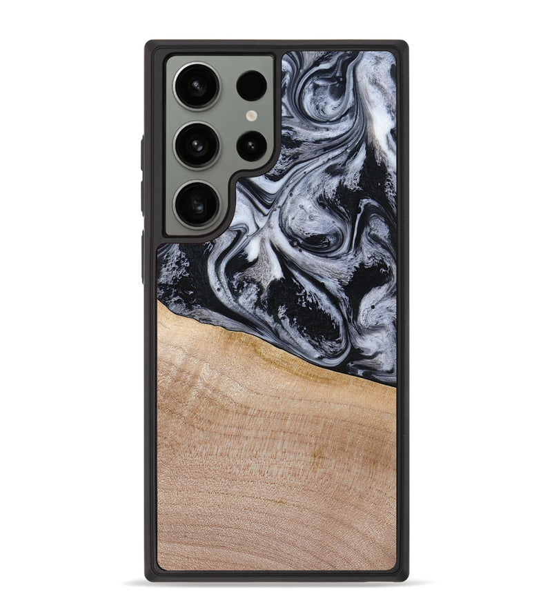 Galaxy S23 Ultra Wood Phone Case - Miah (Black & White, 780132)
