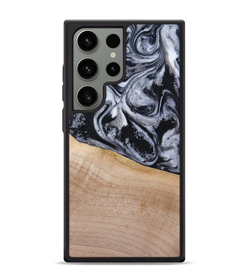 Galaxy S24 Ultra Wood Phone Case - Miah (Black & White, 780132)