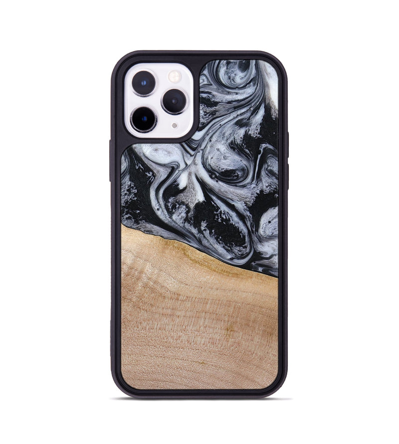 iPhone 11 Pro Wood Phone Case - Miah (Black & White, 780132)
