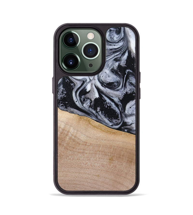 iPhone 13 Pro Wood Phone Case - Miah (Black & White, 780132)