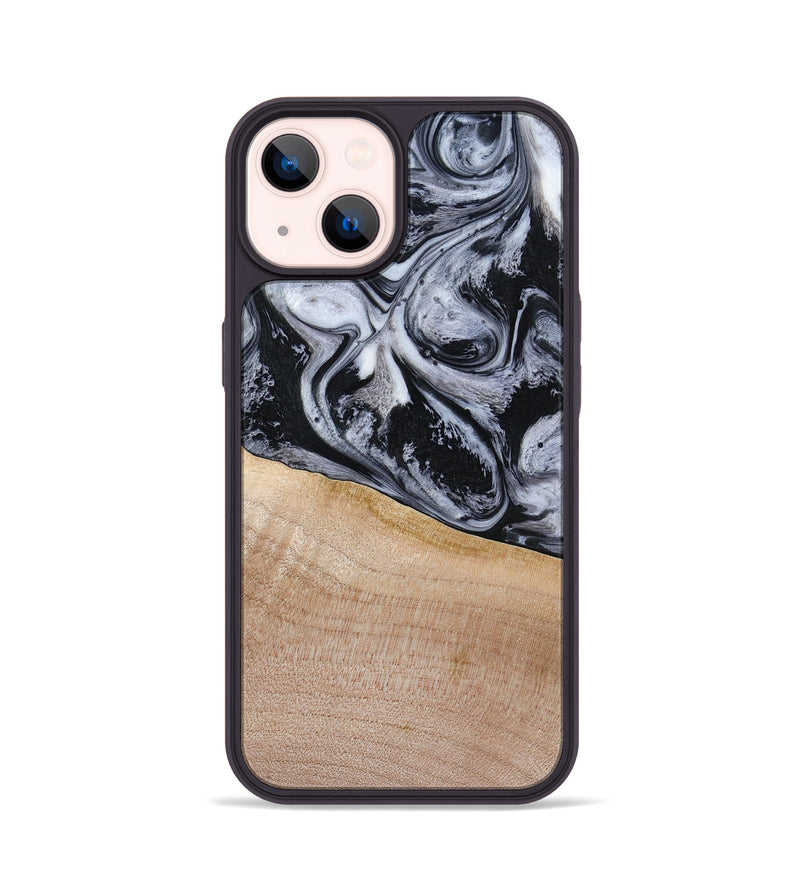 iPhone 14 Wood Phone Case - Miah (Black & White, 780132)