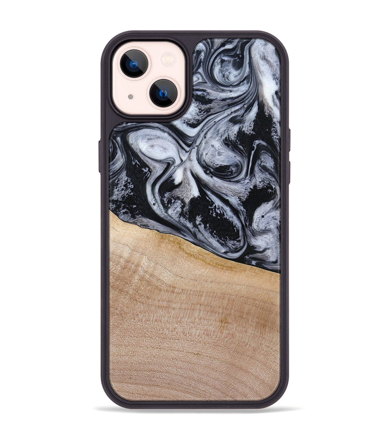 iPhone 14 Plus Wood Phone Case - Miah (Black & White, 780132)