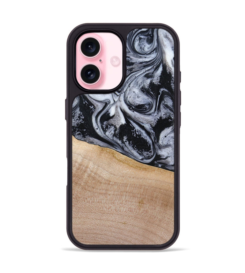 iPhone 17 Wood Phone Case - Miah (Black & White, 780132)
