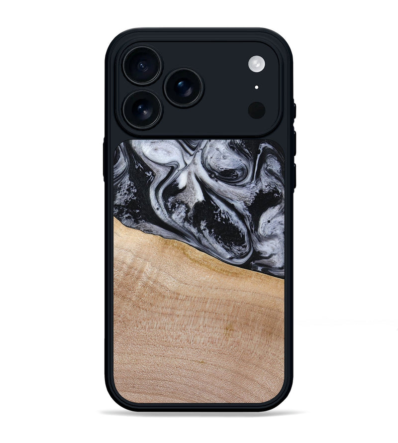 iPhone 17 Pro Max Wood Phone Case - Miah (Black & White, 780132)