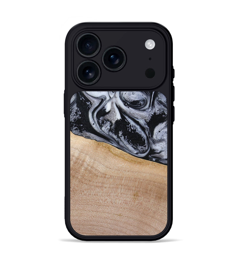 iPhone 17 Pro Wood Phone Case - Miah (Black & White, 780132)
