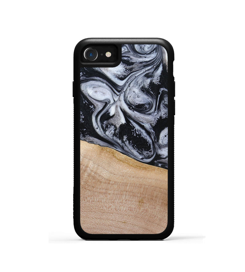 iPhone SE Wood Phone Case - Miah (Black & White, 780132)