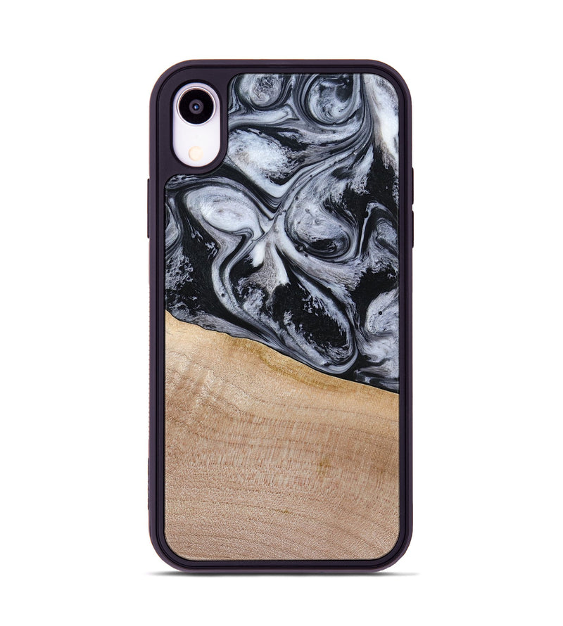 iPhone Xr Wood Phone Case - Miah (Black & White, 780132)