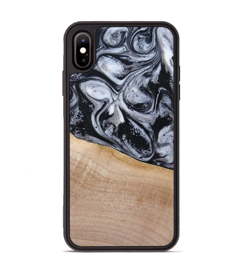 iPhone Xs Max Wood Phone Case - Miah (Black & White, 780132)