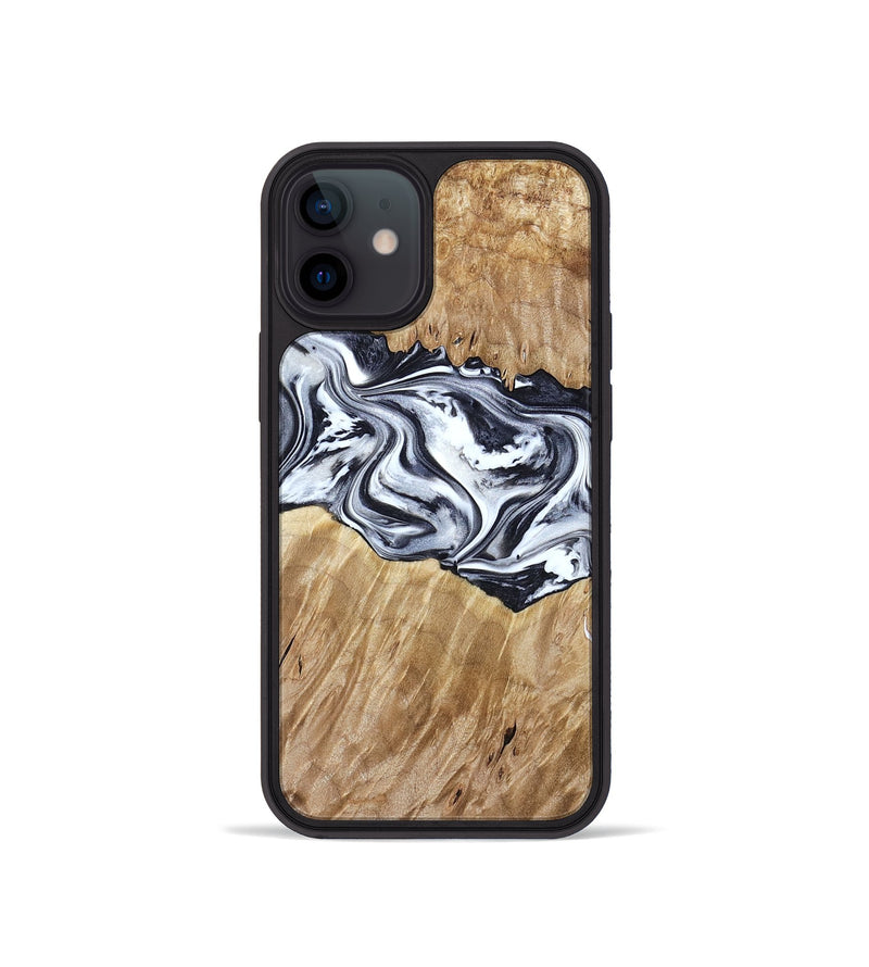 iPhone 12 mini Wood Phone Case - Torrey (Black & White, 780136)