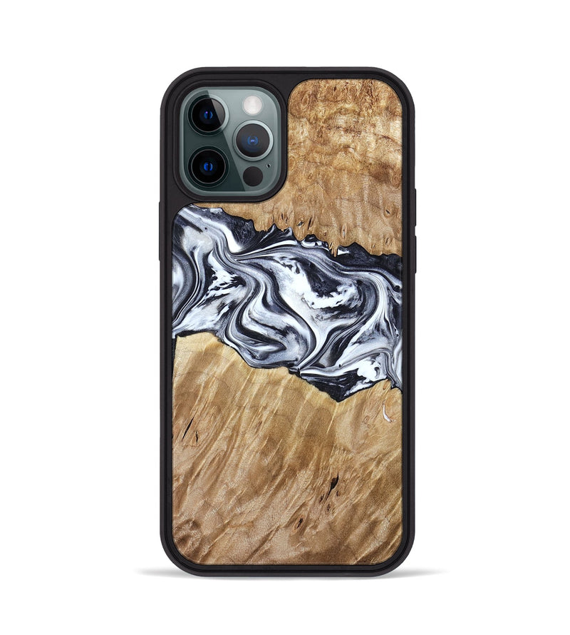 iPhone 12 Pro Wood Phone Case - Torrey (Black & White, 780136)