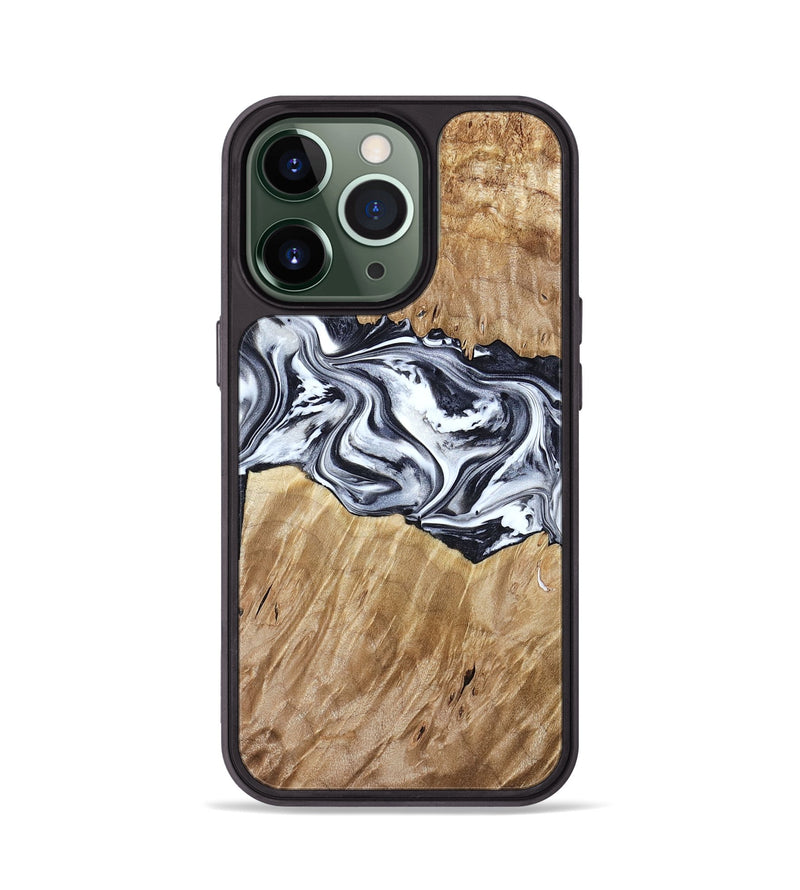 iPhone 13 Pro Wood Phone Case - Torrey (Black & White, 780136)