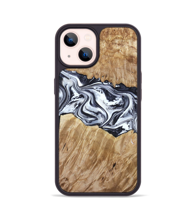 iPhone 14 Wood Phone Case - Torrey (Black & White, 780136)