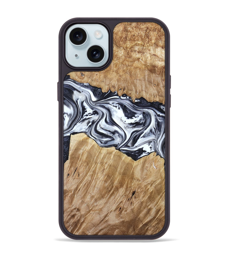iPhone 15 Plus Wood Phone Case - Torrey (Black & White, 780136)