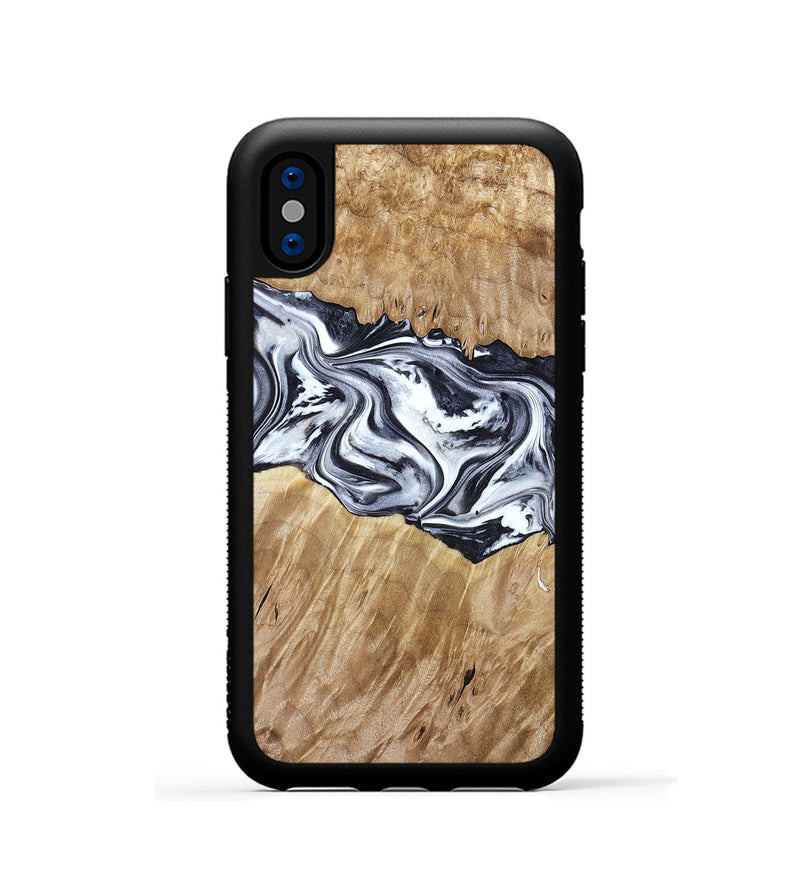 iPhone Xs Wood Phone Case - Torrey (Black & White, 780136)