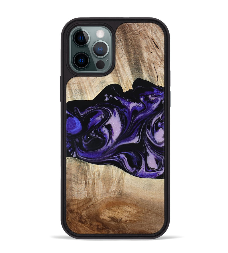 iPhone 12 Pro Max Wood Phone Case - Bradyn (Purple, 780153)