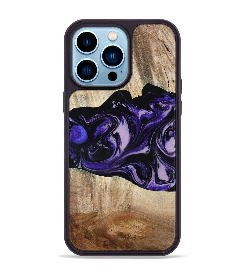 iPhone 14 Pro Max Wood Phone Case - Bradyn (Purple, 780153)
