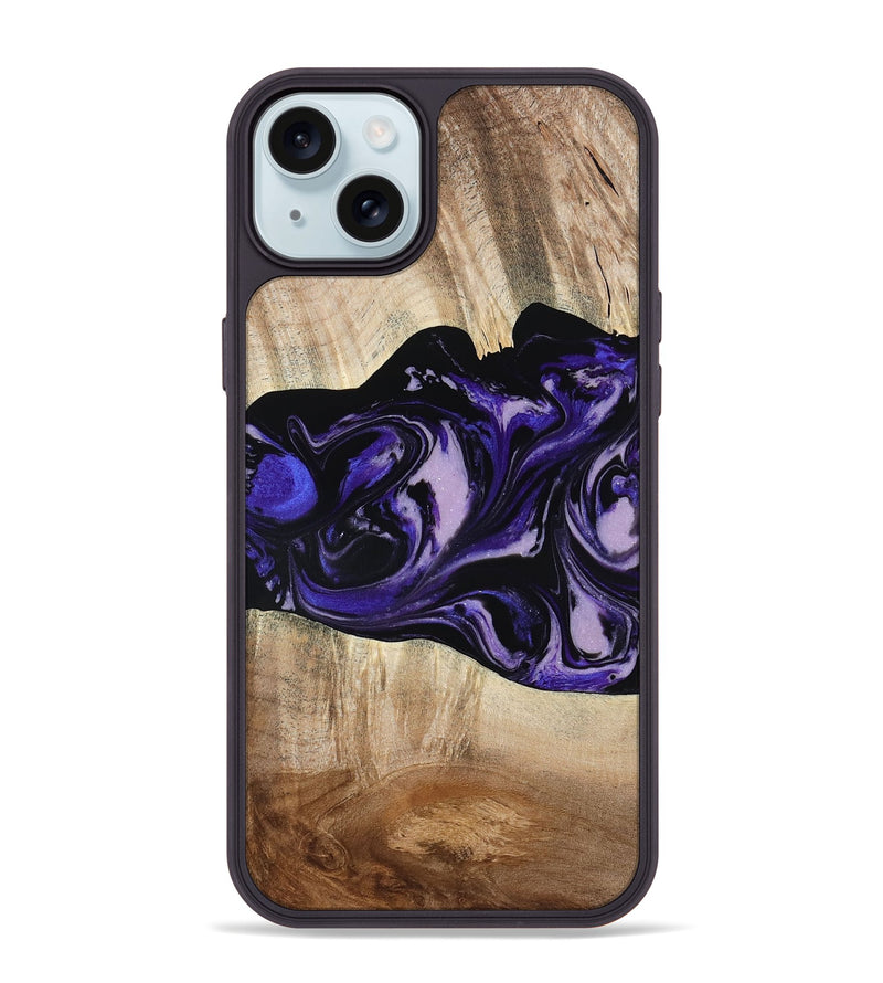 iPhone 15 Plus Wood Phone Case - Bradyn (Purple, 780153)