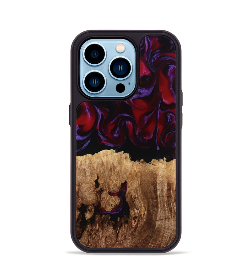 iPhone 14 Pro Wood Phone Case - Jacey (Red, 780162)