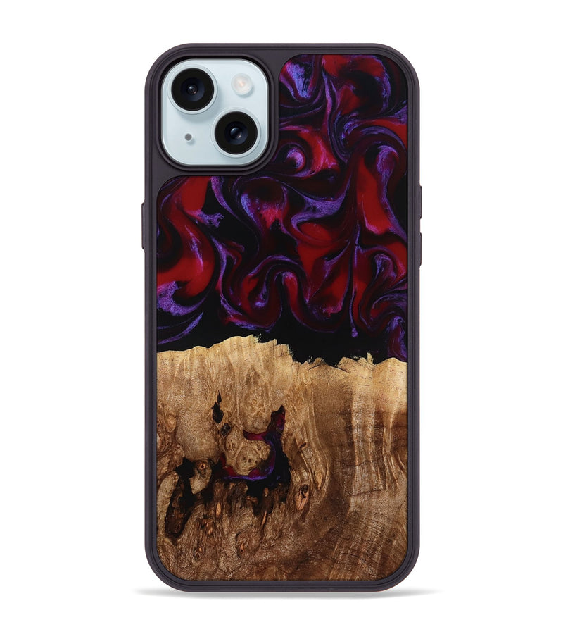 iPhone 15 Plus Wood Phone Case - Jacey (Red, 780162)