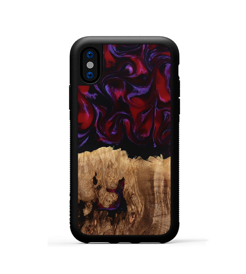 iPhone Xs Wood Phone Case - Jacey (Red, 780162)