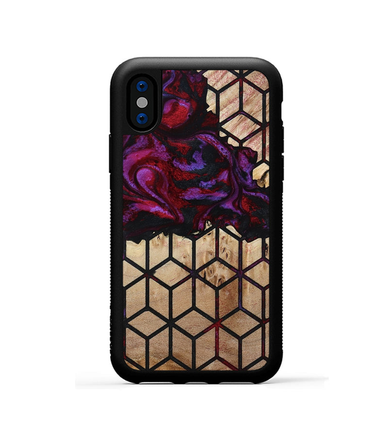 iPhone Xs Wood Phone Case - Ayaan (Pattern, 780184)