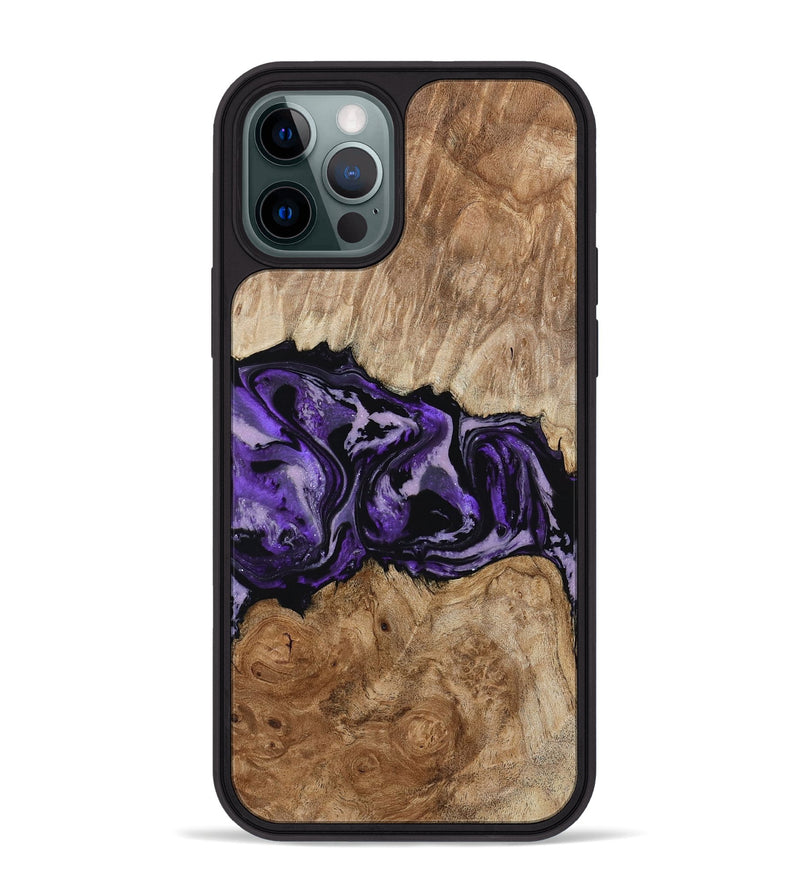 iPhone 12 Pro Max Wood Phone Case - Byron (Purple, 780234)