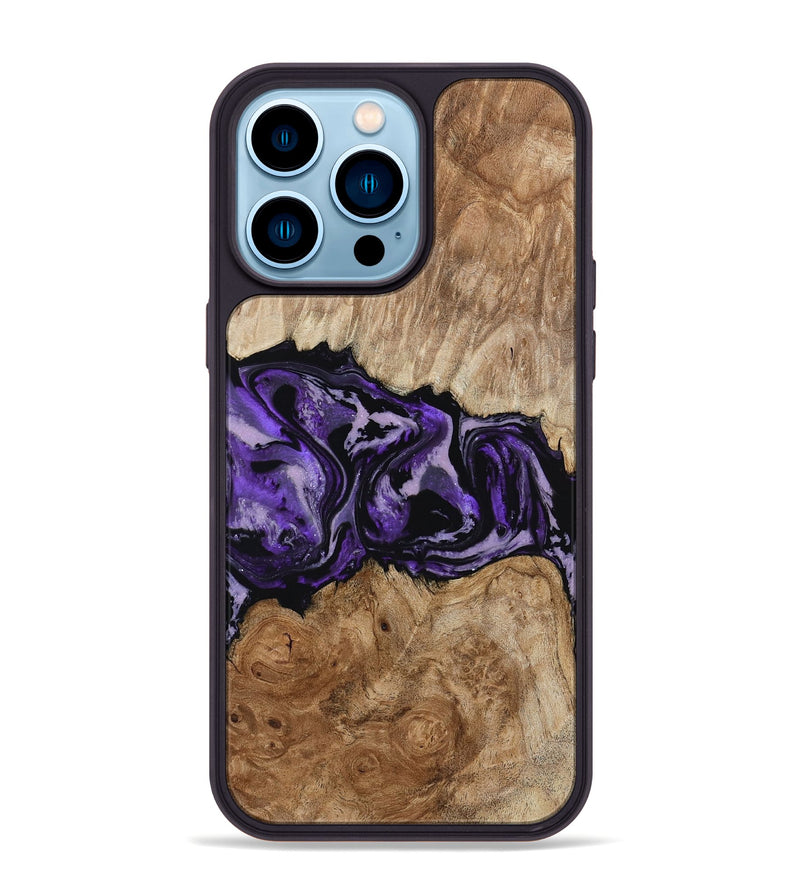 iPhone 14 Pro Max Wood Phone Case - Byron (Purple, 780234)
