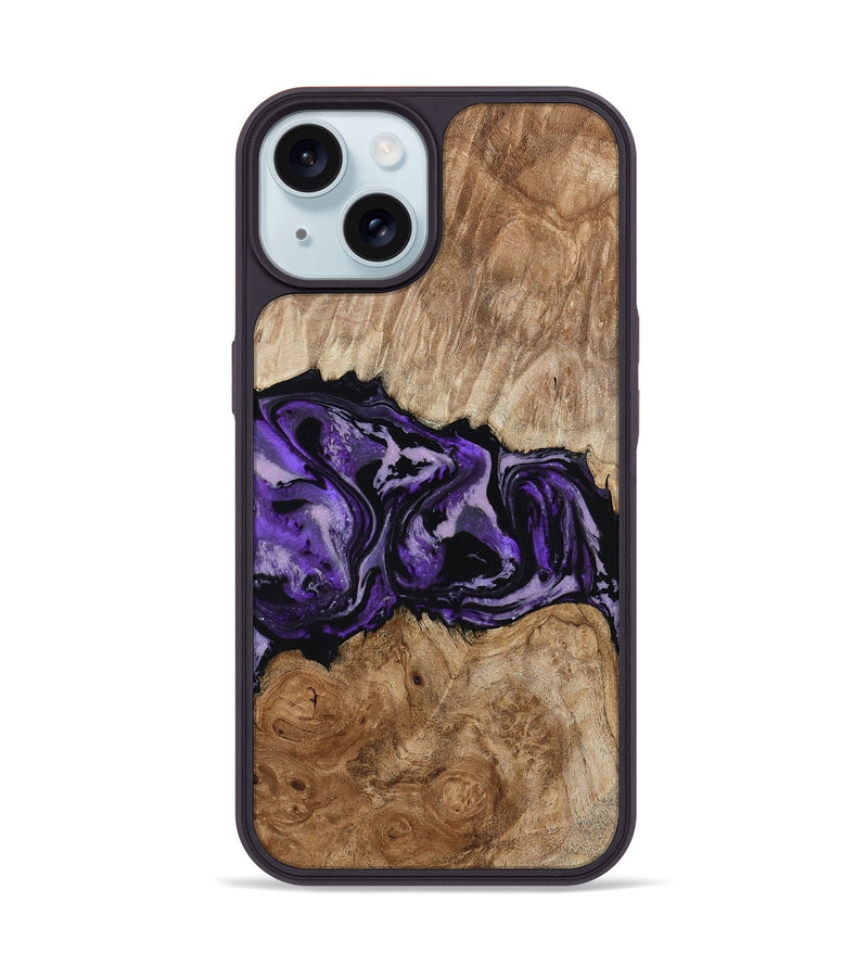 iPhone 15 Wood Phone Case - Byron (Purple, 780234)