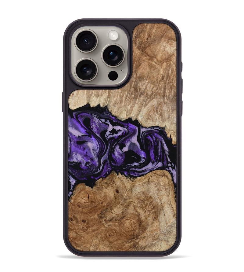 iPhone 15 Pro Max Wood Phone Case - Byron (Purple, 780234)