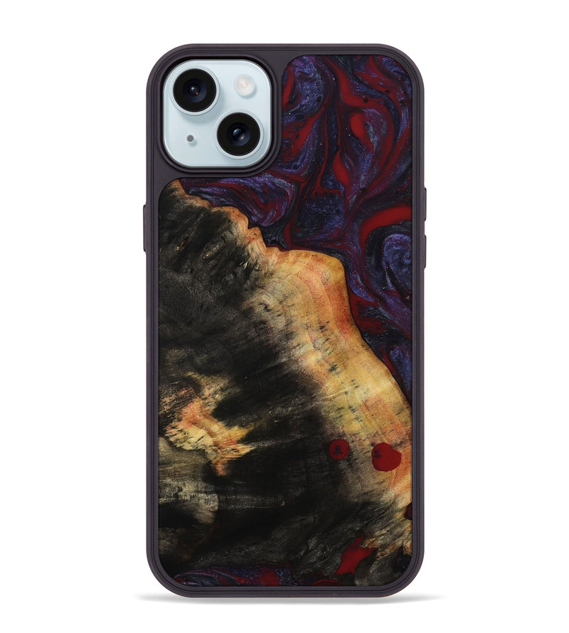 iPhone 15 Plus Wood Phone Case - Jaret (Red, 780241)