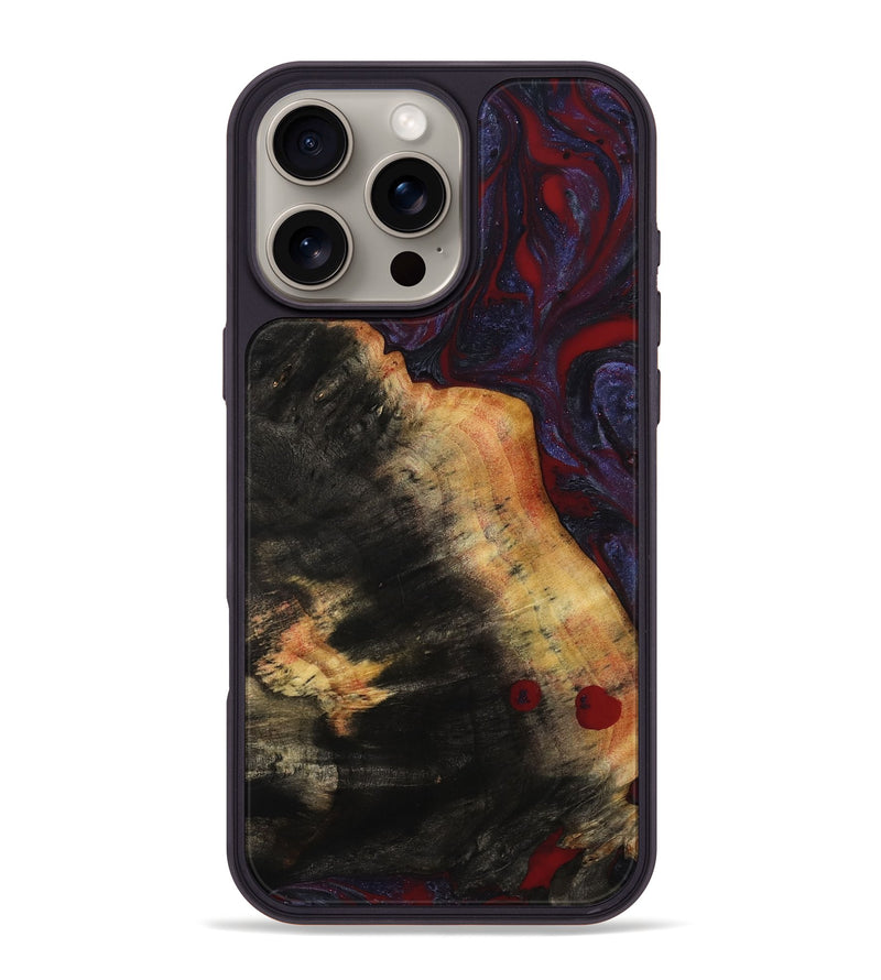 iPhone 16 Pro Max Wood Phone Case - Jaret (Red, 780241)