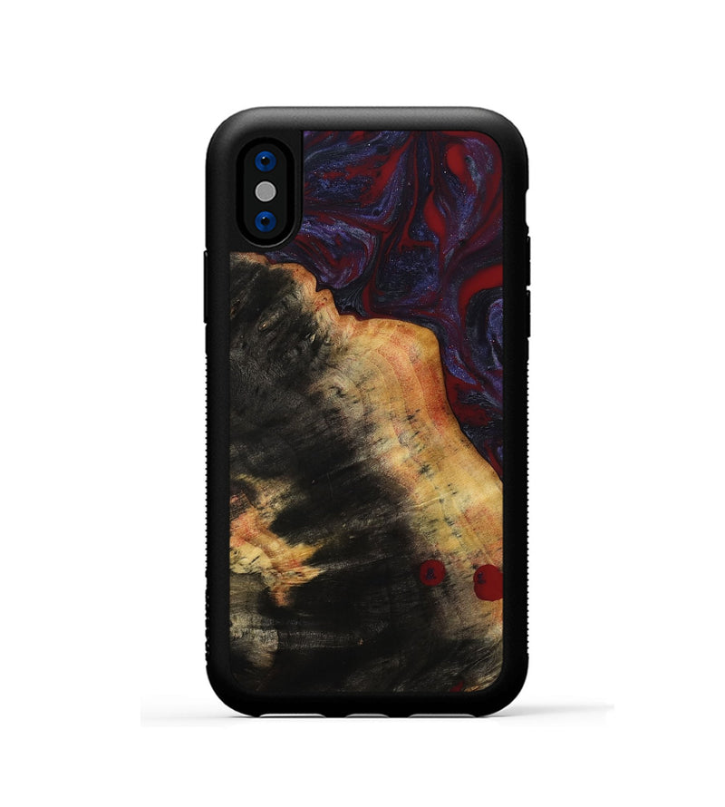 iPhone Xs Wood Phone Case - Jaret (Red, 780241)