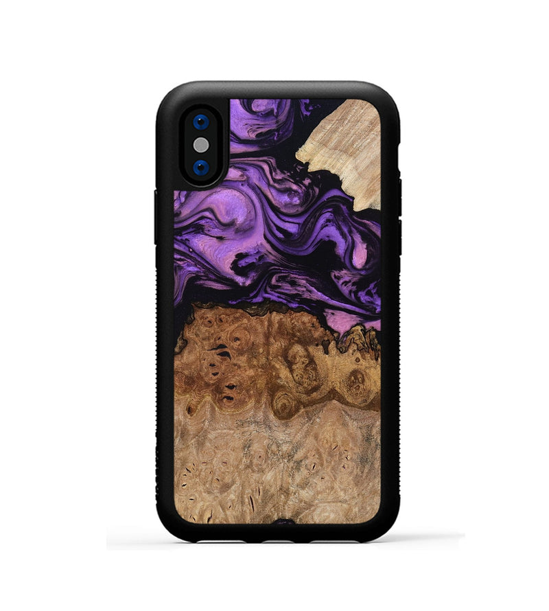 iPhone Xs Wood Phone Case - Zyaire (Purple, 780498)