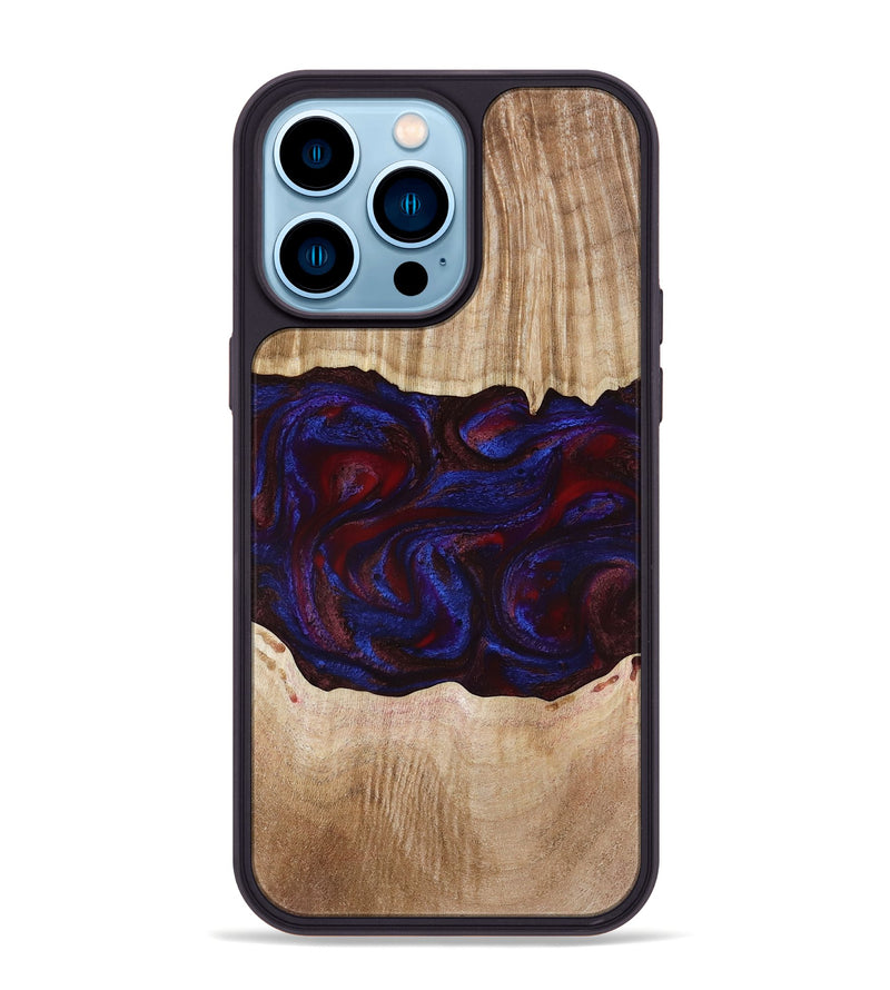 iPhone 14 Pro Max Wood Phone Case - Trudy (Red, 780505)