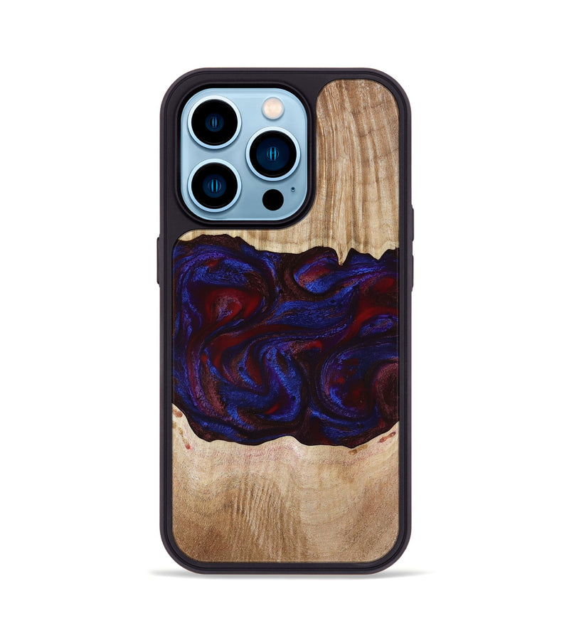 iPhone 14 Pro Wood Phone Case - Trudy (Red, 780505)